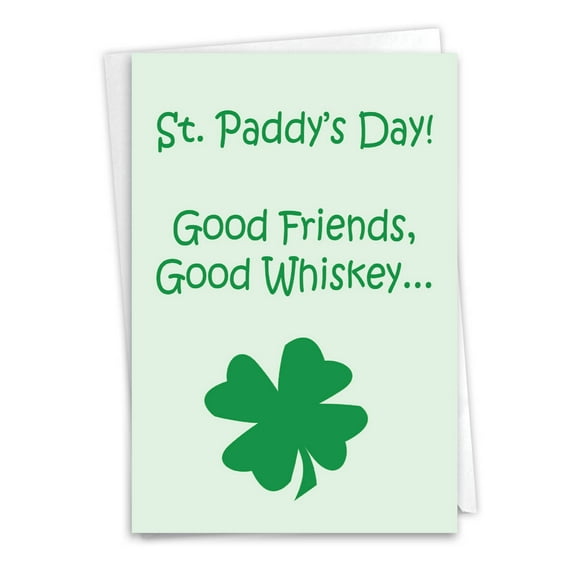 C1636SPG Humorous St. Patrick's Day Greeting Card 'Bad Decisions St. Patrick'S Day Paper' with Envelope by NobleWorks