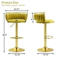 thumbnail image 2 of UIXE 360° Swivel Bar Stools Velvet Upholstered Adjustable Bar Chairs Set of 4 with Back & Footrest for Home and Kitchen, Olive Drab, 2 of 5