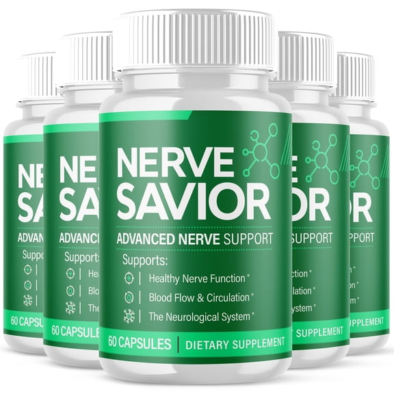 Nerve Savior Advanced Nerve Health Support Pills Natural Vitamin Supplement NerveSavior 300 Capsules
