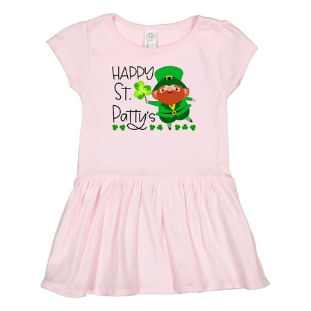 

Inktastic Happy St. Patty s with Cute Little Leprechaun Gift Toddler Girl Dress
