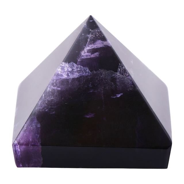 TOPINCN Natural Purple Crystal Fluorite Amethyst Pyramid Figurines Home Decoration Furnishing Article, Pyramid Decoration, Crystal Pyramid