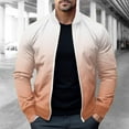 thumbnail image 2 of MaFYtyTPR Men's Jackets Lightweight Autumn and Winter Stand-up Collar Gradient Color Coat Long Sleeve Headless Jacket on Rose Gold S(US 4), 2 of 5