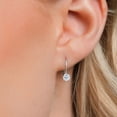 thumbnail image 3 of Gem Stone King 14K White Gold Round White Topaz 0.66 Ct Leverback Earrings, 3 of 6