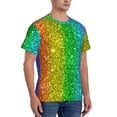 thumbnail image 5 of Rocae Glitter Rainbow for Men's Moisture-Wicking Crew Tee - T-Shirt for Sports, Outdoor Activities, and Casual WearMedium, 5 of 9