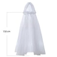 thumbnail image 4 of Capa de tul con capucha de malla de bruja, capa larga de malla negra y blanca para bodas, novias, hasta el suelo, capas de malla suave para Halloween, carnaval, 4 of 5