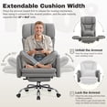 thumbnail image 4 of Primy Cross Legged Office Chair with Footrest & Convertible Armrests, 500LBS Capacity Home Desk Chair, Ergonomic Recliner with Lumbar Pillow, Criss Cross Design, Big and Tall Executive Chair, 4 of 9