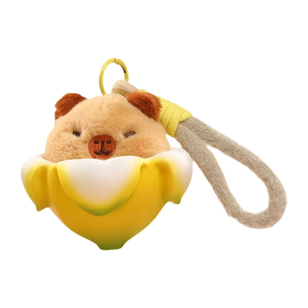 Llavero con forma de animal para colgar, muñeco de peluche portátil, ideal para cumpleaños de mujer Marrón