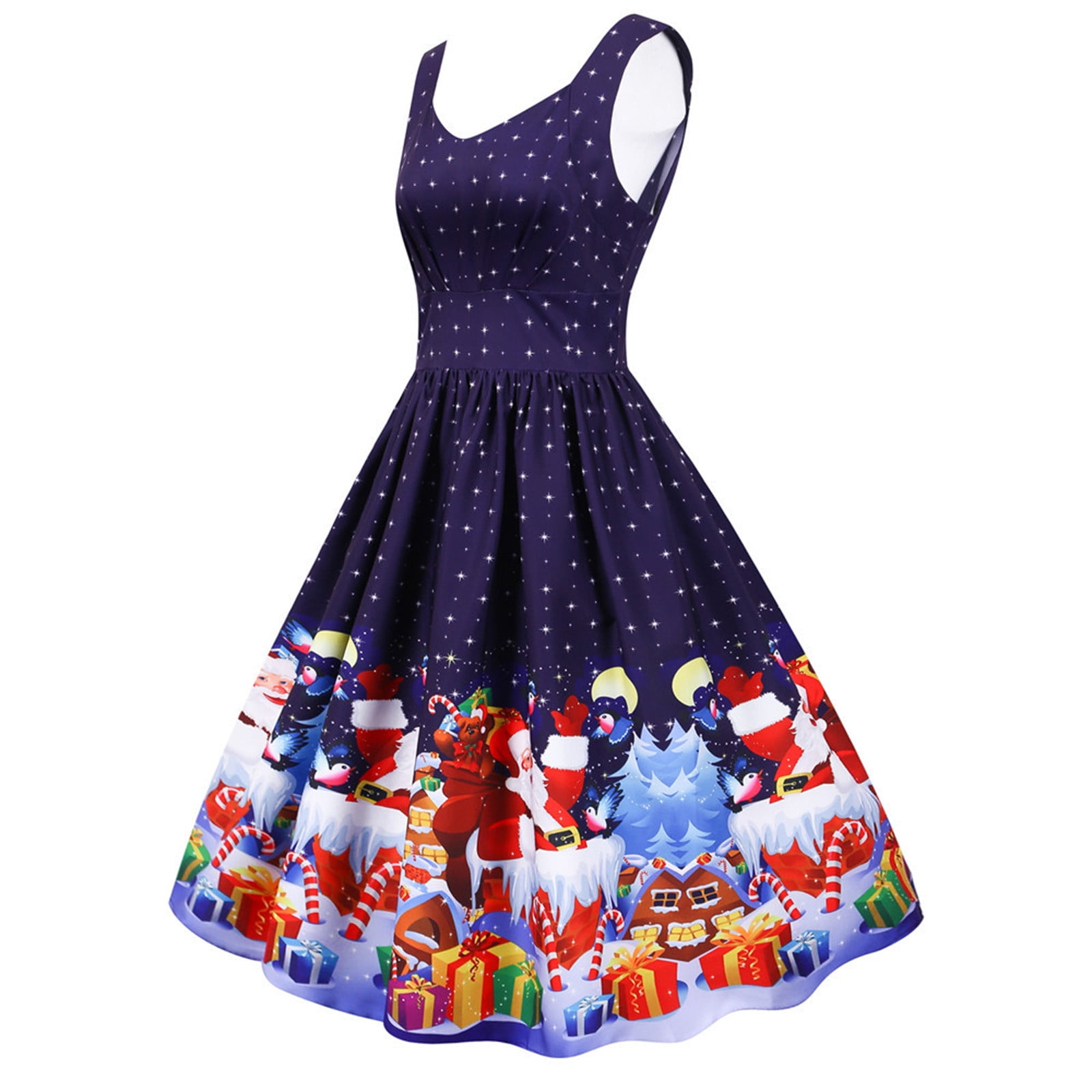 Robe De Noël Sexy Sans Manches Pour Femme - Robe De Soirée - Robe