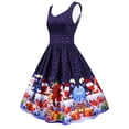 thumbnail image 4 of CEHVOM Robe de Fête Décontractée Sans Manches Imprimée de Noël pour Femmes, 4 of 8