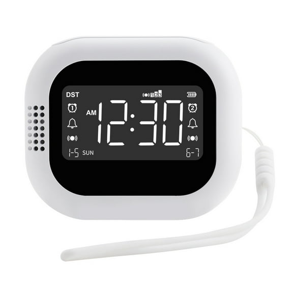 Easy to Use Rechargeable Vibrating Alarm Clock with 2 Alarms 12/24 Hour Format