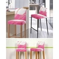 thumbnail image 5 of Pink Marble Bar Stool Covers Set of 2, Nature Marble Crack Yellow Lines Art Stretch Washable Bar Chair Covers with Backs, Removable Pub Counter Height Chair Cover for Kitchen Dining Room Cafe, 5 of 7