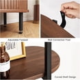 thumbnail image 4 of 71" Tall Bookshelf, 4-Tier Book Shelf with Storage Cabinet, Modern Bookcase with Sliding Door and Adjustable Footpad, Freestanding Storage Organizer Bookshelf for Living Room, Bedroom, Walnut, 4 of 7