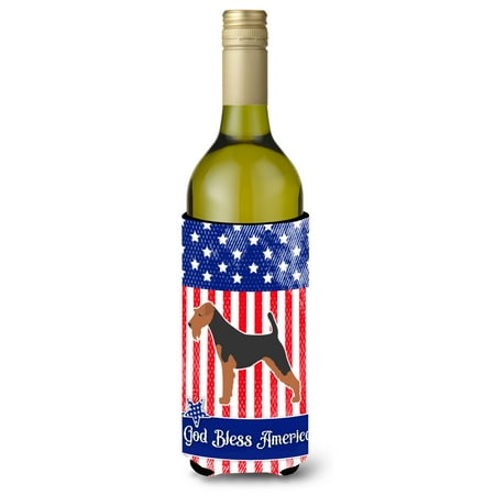 

Carolines Treasures BB3357LITERK USA Patriotic Airedale Terrier Wine Bottle Beverge Insulator Hugger Wine Bottle