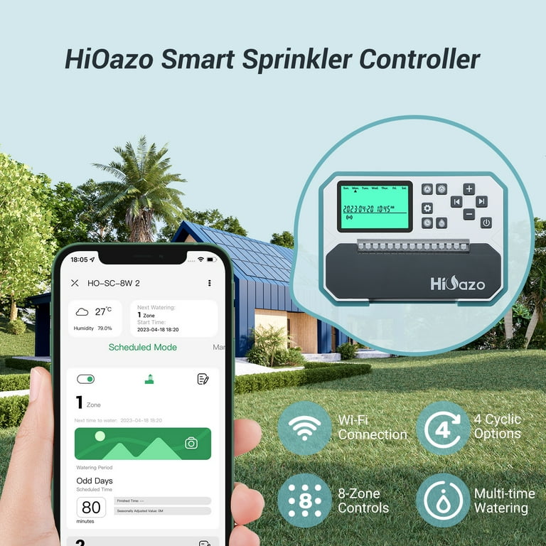 Ｚhihiao wu 8 - Zone Smart Irrigation Controller Sprinkler Controllers- 2.4G