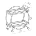 thumbnail image 4 of HOMETRENDS Black Steel Outdoor Kitchen Bar Cart with Wheels, 4 of 9