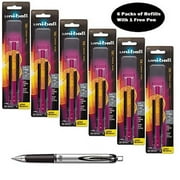UNI SIGNO IMPACT 207 BLACK Uni-ball Signo Impact 207 Rt (Retractable) Refills, Black Ink, 1.0 Mm Bold Point, 6 Packs of Refills 65873 with Free Pen
