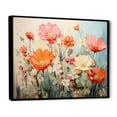 thumbnail image 2 of Designart "Coral Beige Cactus Representation Colorfuled Acrylic" Floral Floater Framed Canvas Art Print, 2 of 7