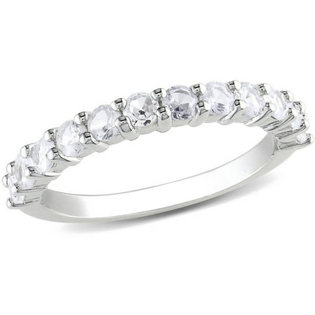 Miabella 1-1/10 Carat T.G.W. Created White Sapphire Sterling Silver Wedding Band