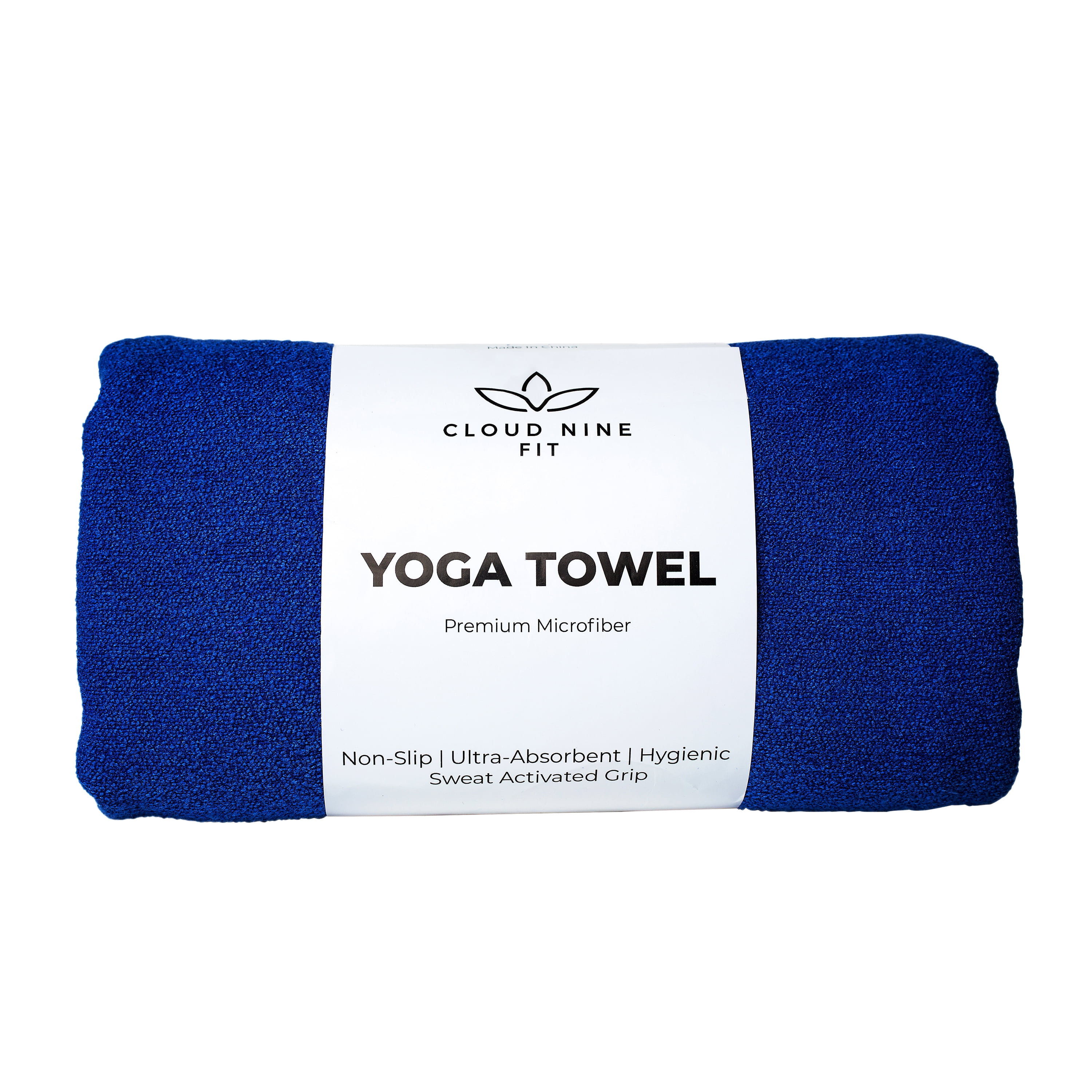 Cloud Nine Fit Hot Yoga Towel Blue Towel / Green Stitching