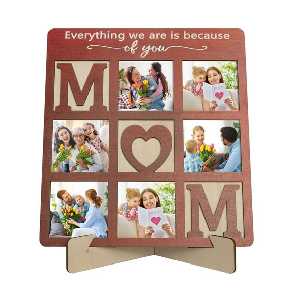 Mom Gift for Mother's Birthday, Mom Picture Frames, 3D Wood Family Photo Frame Decor Home, from Daughter,Son,Husband