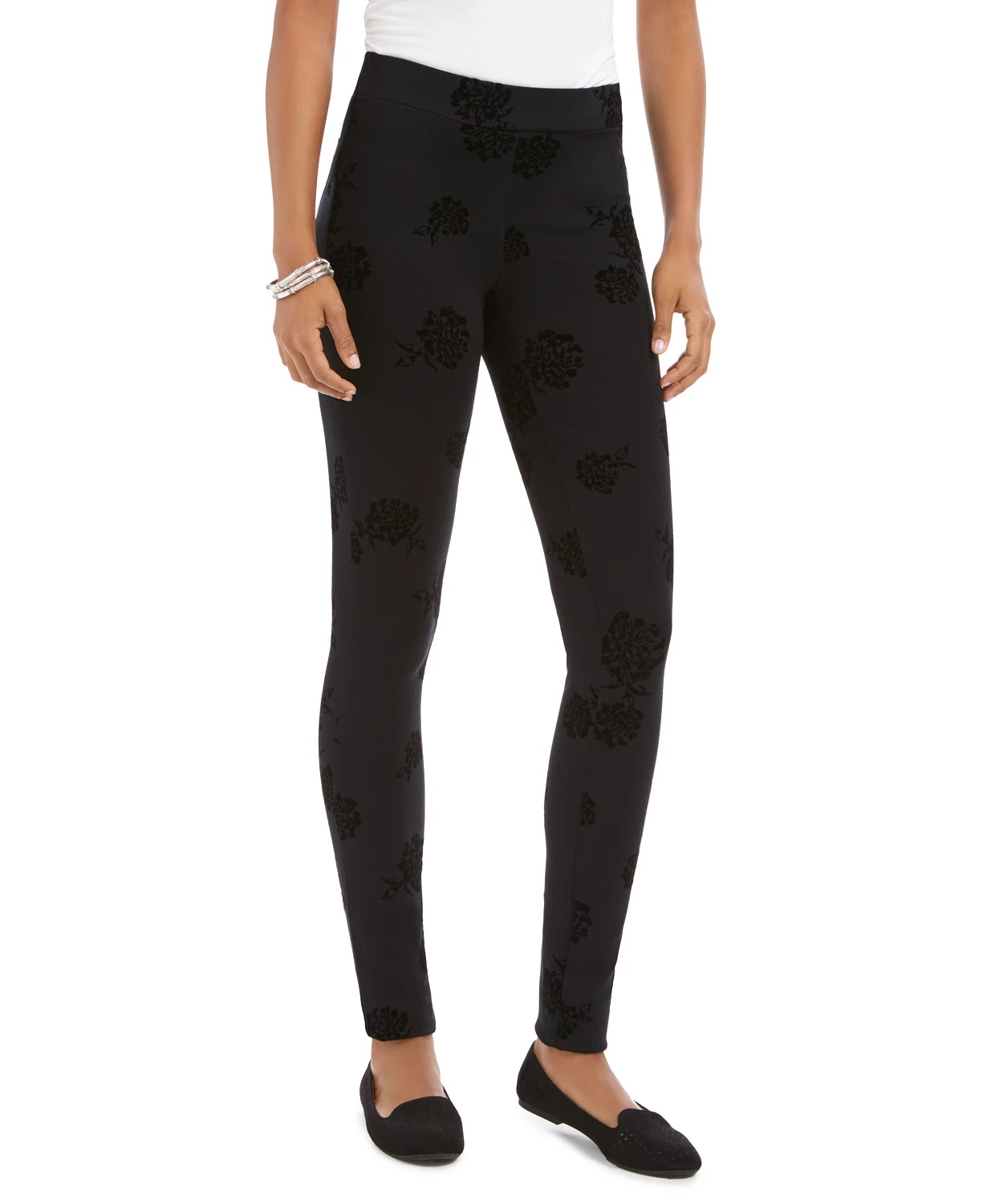 Style \u0026 Co Women's Floral Flocked Ponte 