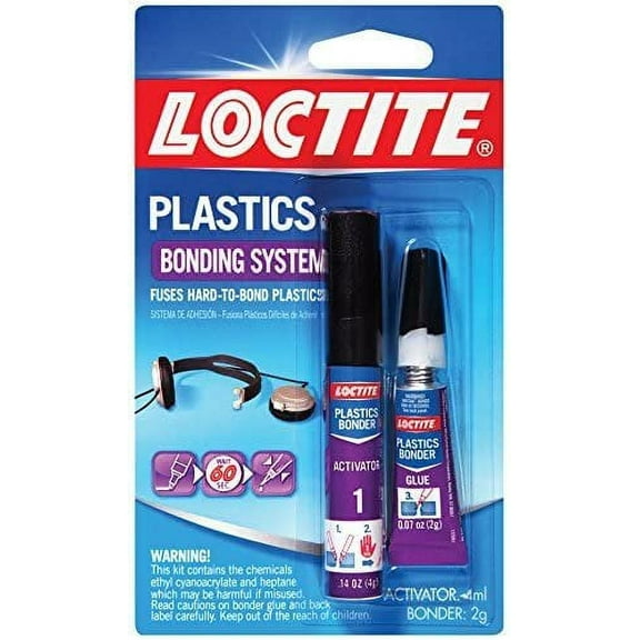Loctite 681925-6 Super Glue Plastics Bonding System with Activator, 2-Gram Tubes, Case of 6