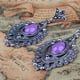 thumbnail image 3 of Pendientes colgantes vintage bohemios con forma de lágrima, flor de cristal y piedras preciosas artificiales, 3 of 7