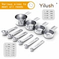 thumbnail image 5 of Yilush Stainless Steel Measuring Cups and Spoons Set, 4 Stainless Steel Nesting Measuring Cups and 6 Measuring Spoons, Cups and Spoons, Kitchen Gadgets for Cooking and Baking (10), 5 of 6
