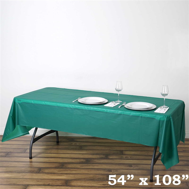Hunter Green 2 Plastic Rectangular Tablecloths 54"X 108" Table Cover 