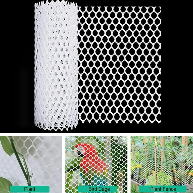 Washranp Plastic Poultry Chicken Wire Fencing,500gsm Hexagonal Hole DIY  Fencing Mesh for Poultry Fencing Arboretum 