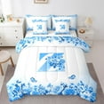 thumbnail image 1 of Erosebridal Letter Initial Bed in a Bag Full size,Monogrammed Personalized Bed Set,Flower Decor,Reversible,7pcs, 1 of 1