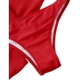 thumbnail image 4 of Women's 3 Piece Bathing Suit Triangle Bikini Swimsuit Set with Cover Up Skirt, 4 of 7