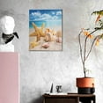 thumbnail image 3 of Sikiie Beach Starfish Shell Print Canvas Decorative Hanging Painting, Anti-shrinkage Hanging Frame, Suitable for Home, Office Wall Decorations, 3 of 6