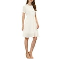thumbnail image 4 of INSPIRE CHIC Vestido Casual de Encaje Flowy para Mujer en Color Blanco S, 4 of 6