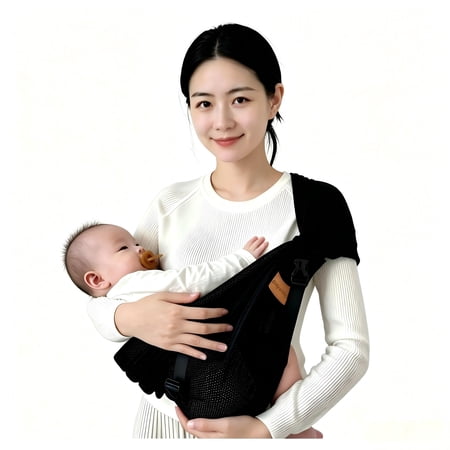 Gilysido adjustable hands-free baby sling carrier, ergonomically designed, suitable for newborns to toddlers aged 0-4, Black