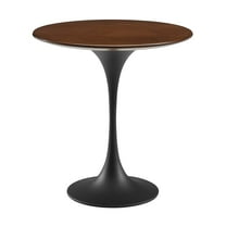 Sofa Side Table, Round, Black Dark Walnut, Wood, Metal Steel, Modern Contemporary Mid-Century, Living Lounge Cafe Room Hotel Lobby Hospitality