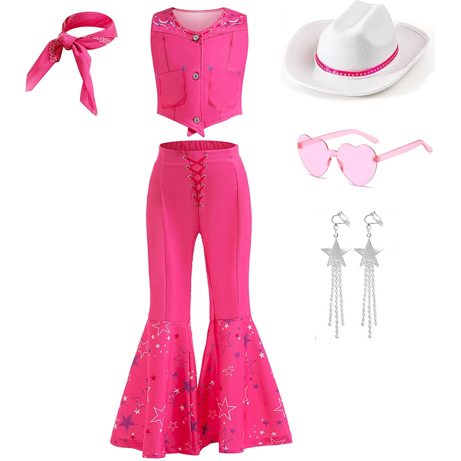 strapless open back dress Electric Pink Cowgirl Dress for Girls