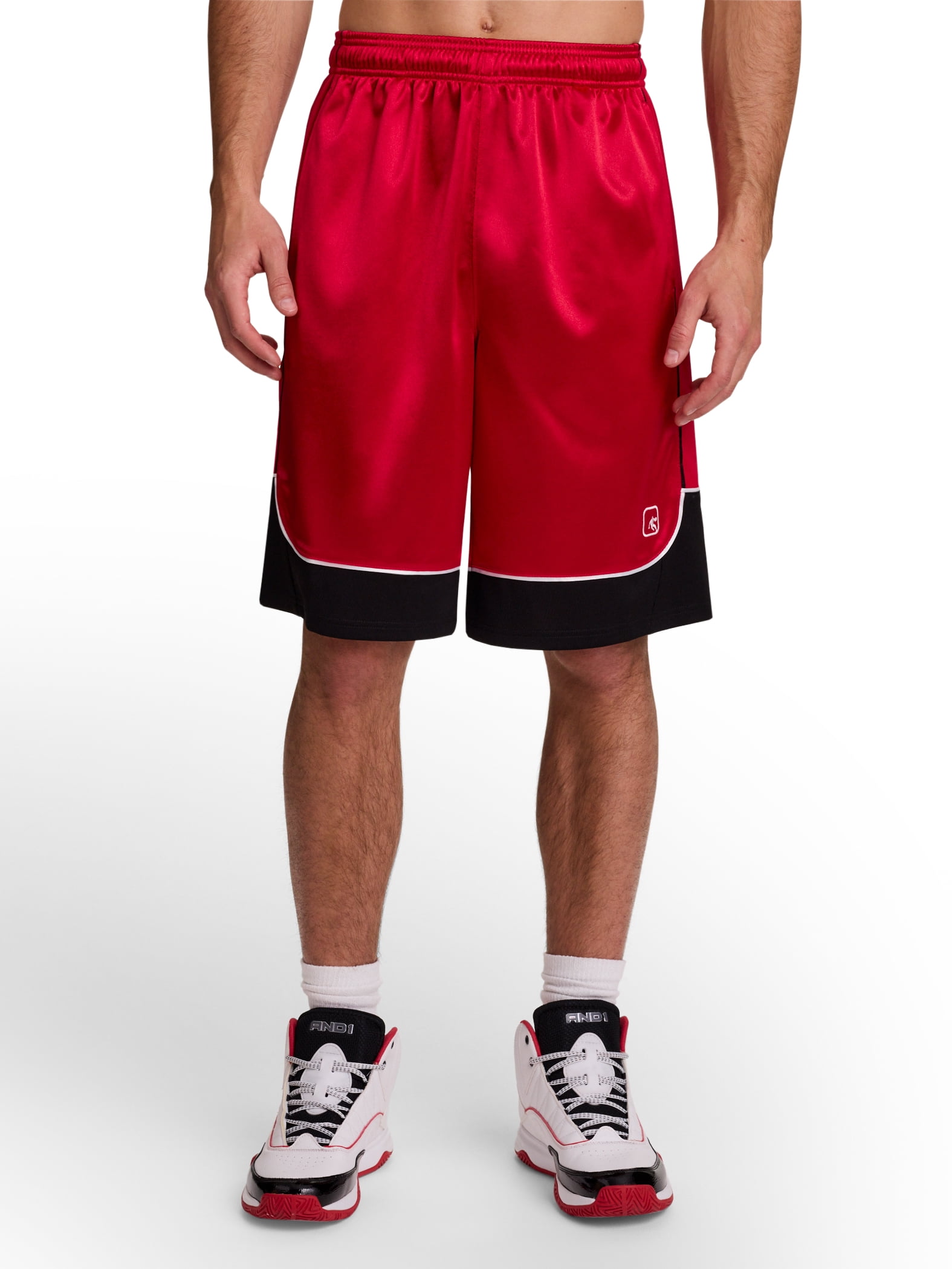 AND1 Men's and Big Men's All Court Colorblock Short, 11" inseam, up to Size 5XL