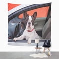 thumbnail image 2 of ZEALGNED Dog French Bulldog Inside The Car Road Seat Eye Wall Art Hanging Tapestry Home Decor for Living Room Bedroom Dorm 51x60 inch, 2 of 2