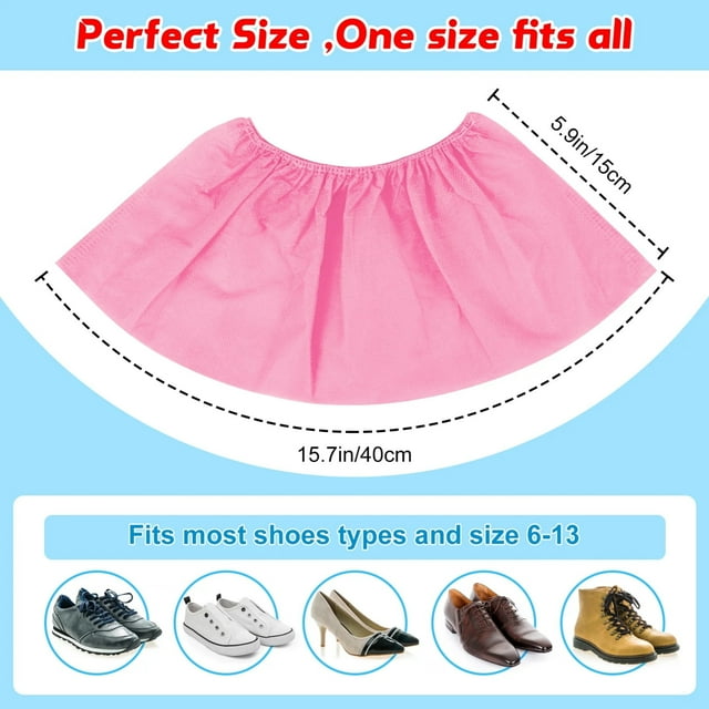SDNall Shoe Covers for Indoors Disposable, Booties for Shoes Covers, Disposable Shoe Covers - 100 Pack Boot Covers for Indoor Use, Non-Slip & Noiseless, Booties Disposable Shoe Covers