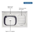 thumbnail image 3 of Fregadero Tarja Acero Inox Empotrar 80x50cm Tramontina Tramontina 93410535, 3 of 5