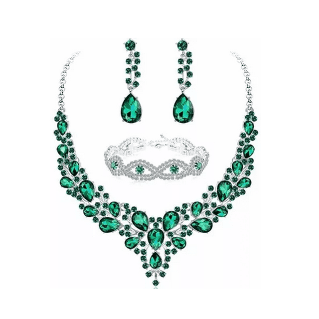 Conjunto De Joyas Para Mujer Collar Y Aretes Y Pulsera Joyas Luxuri 9323FG