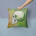 thumbnail image 2 of Carolines Treasures BB5122PW1414 Day of the Dead Green Skull Fabric Decorative Pillow  14Hx14W multicolor, 2 of 4
