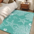 thumbnail image 4 of Area Rug for Living Room, Teal Coastal Non-Slip Indoor Large Carpet for Bedroom/Dining Room, Starfish Coral Summer Beach Ocean Washable Low-Profile Rectangle Floor Mat Runner Rugs - 2.7 x 5 Ft, 4 of 8