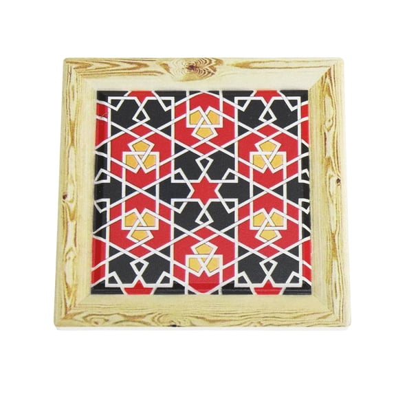 Unique Bargains Square Drink Coaster 1 Pc Ceramic Cork [Square Frame]