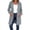 (New42)Gray, variant on Ladies Mid Length Hooded Ribbed Knit Coat Casual Fall Winter Warm Layering Outer Jacket Daily Walking Loose Fit Outerwear