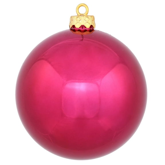Vickerman 6" Wine Shiny Ball Ornament, 4 per Bag