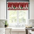 thumbnail image 2 of Goory 1-Piece Rod Pocket Kitchen Valance Christmas Short Curtain Cafe Tier Bathroom Scarf Xams Window Curtain Slot Top Window Drape Christmas Short Curtain K W:91"x H:22", 2 of 5