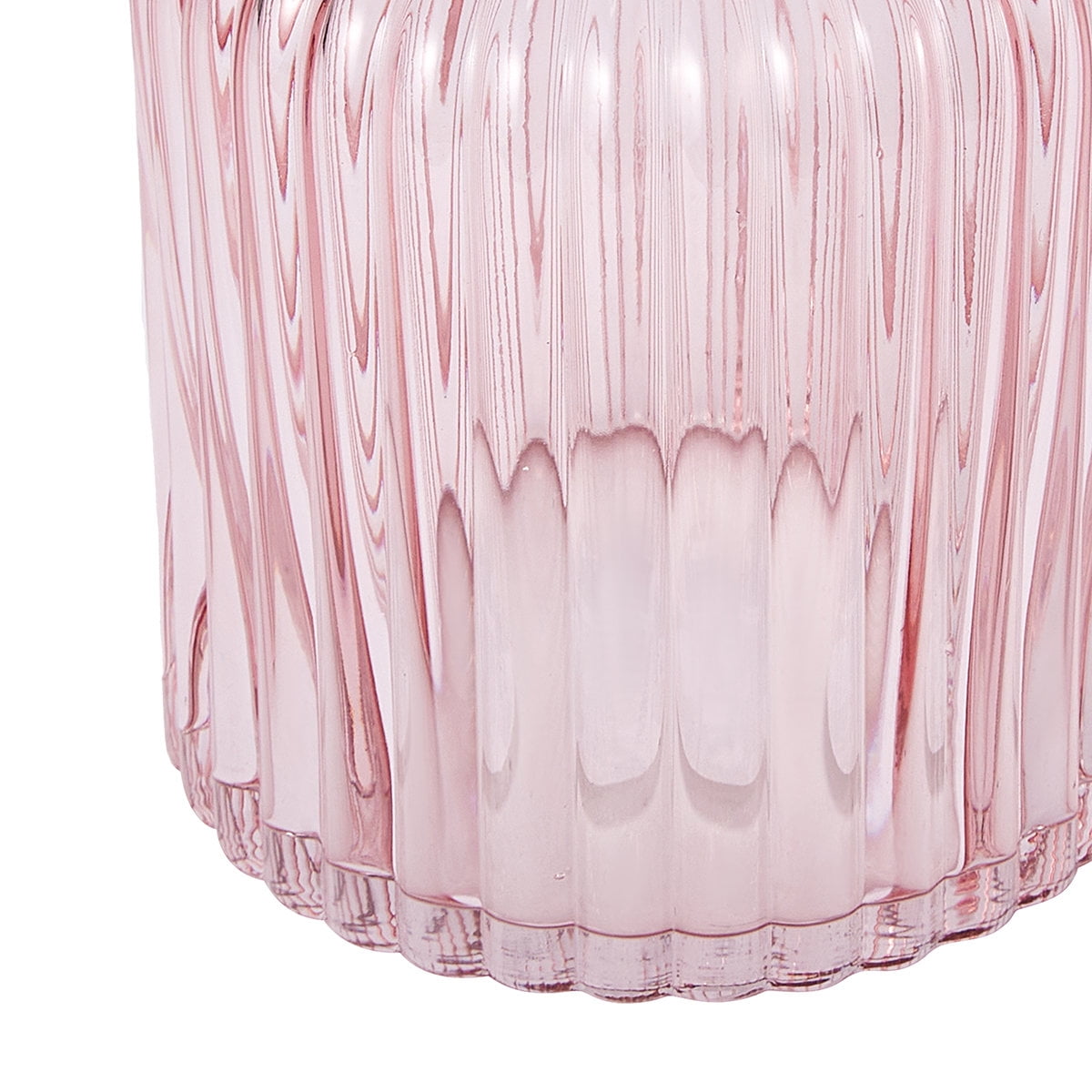 Anko Small Pink Ribbed Vase, Pink Ribbed Vase
