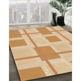 thumbnail image 3 of Ahgly Tapis Rond Lavable en Machine Intérieur Transitionnel Marron Or, 6 Pieds Rond, 3 of 7